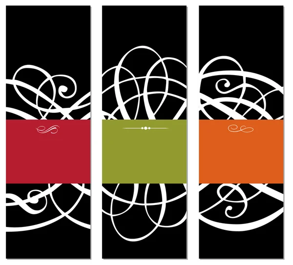 Vector negro conjunto de 3 marcos modernos — Archivo Imágenes Vectoriales