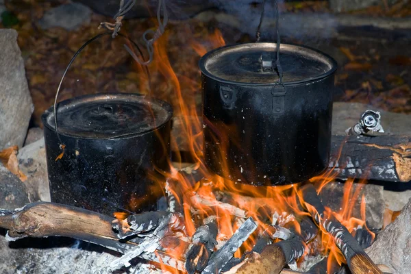 Wasserkocher in Flammen — Stockfoto