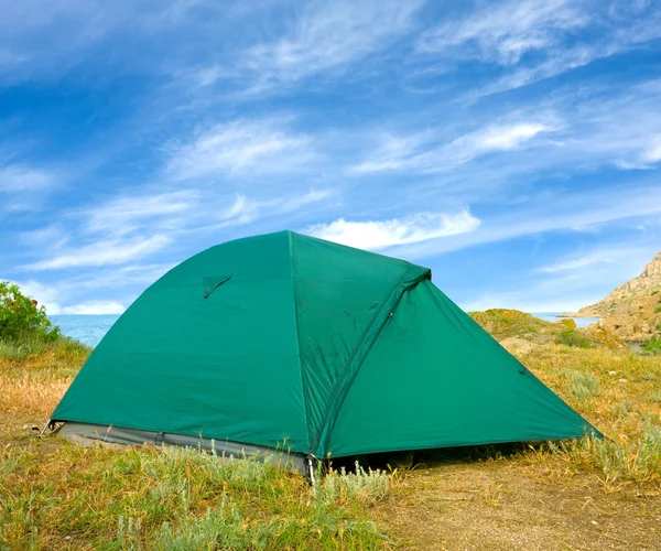 Turistler çadır — Stok fotoğraf