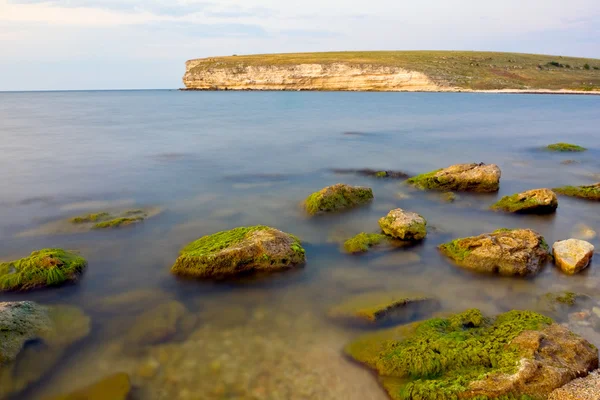 Piedras verdes en agua de mar —  Fotos de Stock