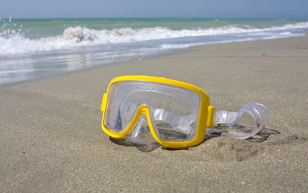 Sarı Yüzme maskesi — Stok fotoğraf