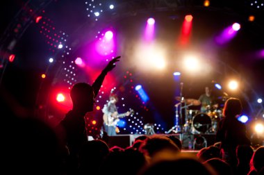 Crowd of fans at a concert clipart