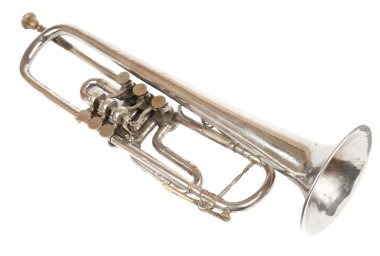 eski retro trompet izole