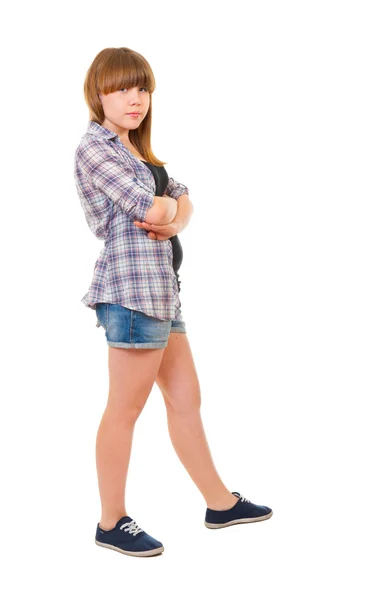 Portret van tiener meisje geïsoleerd — Stockfoto