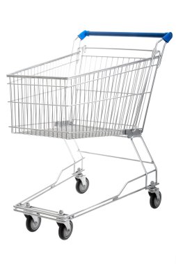 Empty shopping cart isolated clipart