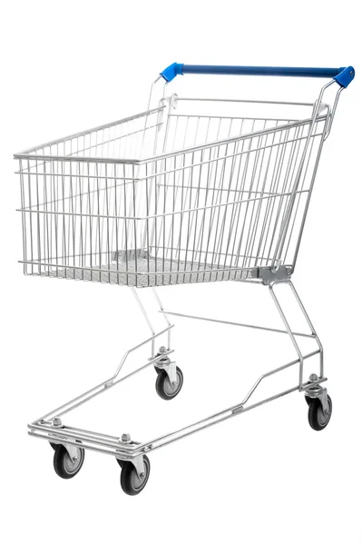 Prázdný nákupní vozík, samostatný — Stock fotografie