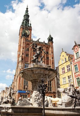 Neptune's Fountain in Gdansk, Poland clipart