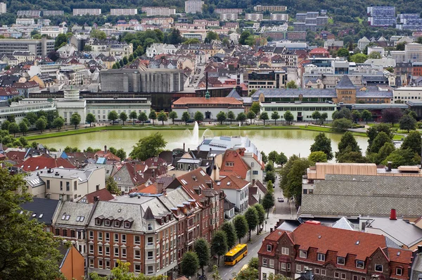 Centrum van de stad Bergen, Noorwegen — Stockfoto