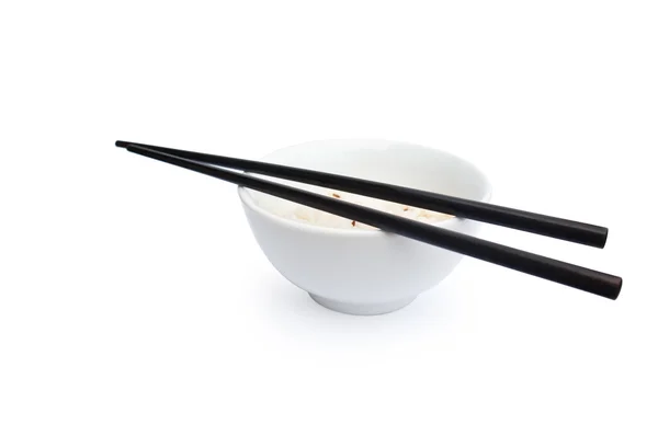 stock image Bowl of rise with chopsticks