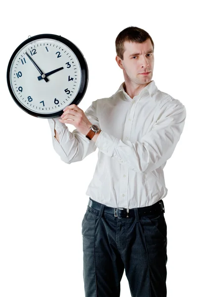 Hombre y reloj — Foto de Stock