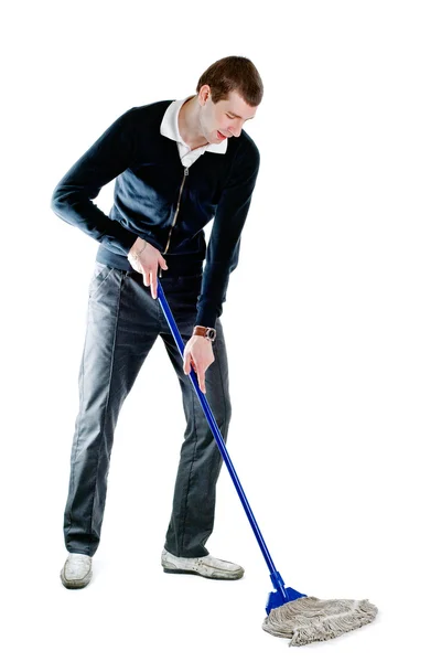 Sweeping man — Stock Photo, Image