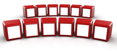 Red cube photo frame gallery concept clipart