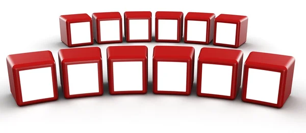 Red cube photo frame gallery concept — Stock Photo, Image