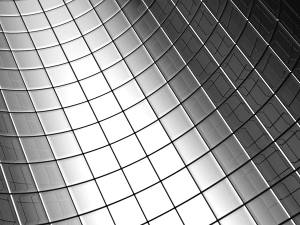 抽象的なアルミ カーブの正方形のパターンの背景 — ストック写真
