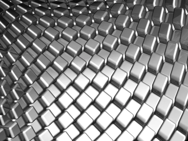 Astratto alluminio dinamico cubo di sfondo — Foto Stock