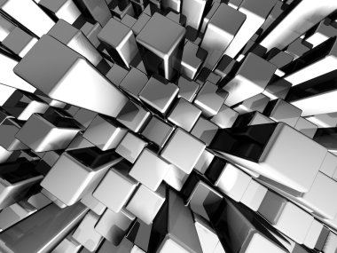 Abstract dynamic metal block background clipart