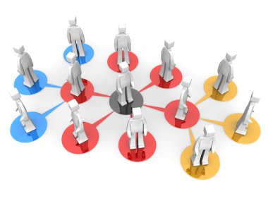 Business network and multi level concept clipart
