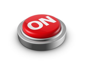 Turn it on concept push button clipart
