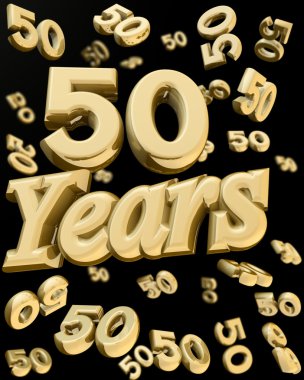 Golden 50 years anniversary clipart