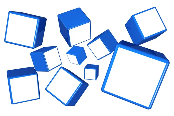 Caindo conceito de galeria de moldura de foto cubo — Fotografia de Stock