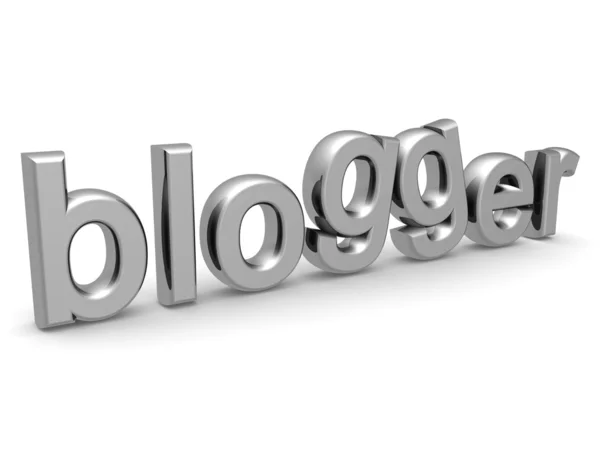 Stříbrný blogger slovo izolované bílé pozadí — Stock fotografie
