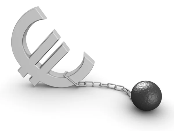 Concepto de crisis de la economía euro — Foto de Stock