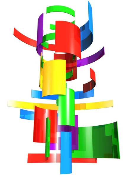 Πολλαπλών χρώμα τετράγωνα κομμάτια μετατροπή σε σχήμα — Φωτογραφία Αρχείου