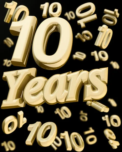 Golden 10 años aniversario — Foto de Stock