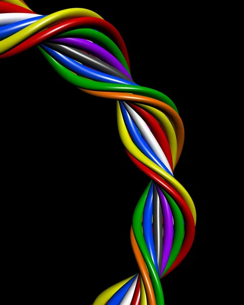 Αφηρημένη πολύχρωμα σύρμα ηλεκτρονική σύνδεση έννοια — 图库照片
