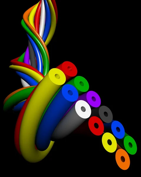 Αφηρημένη πολύχρωμα σύρμα ηλεκτρονική σύνδεση έννοια — Φωτογραφία Αρχείου