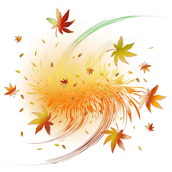 Remolino de hojas de otoño — Vector de stock