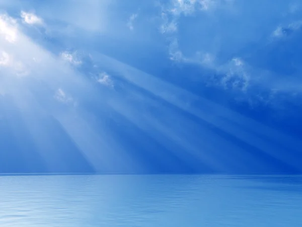 stock image Unusual god rays over the sea