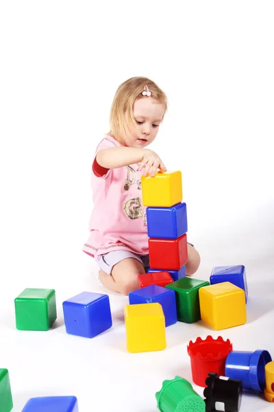 Playing with bricks — Stock Photo, Image