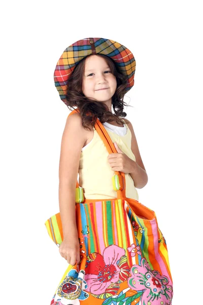 Kleines Kind mit einer großen Tüte — Stockfoto