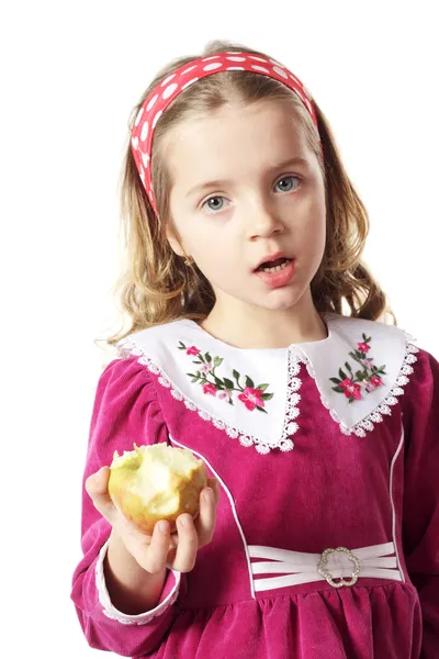 苹果的女孩 — 图库照片