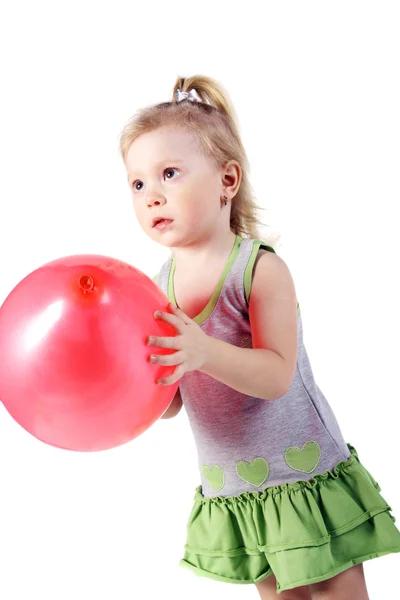 Spela med en ballong — Stockfoto