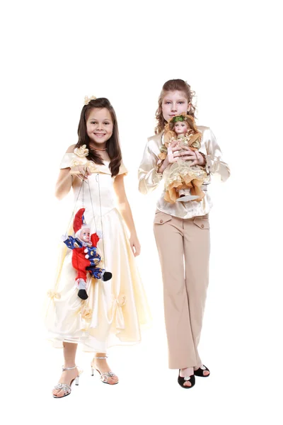 Barn i den festliga klänningar — Stockfoto