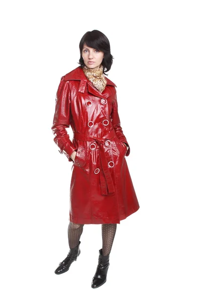Lady i rött — Stockfoto