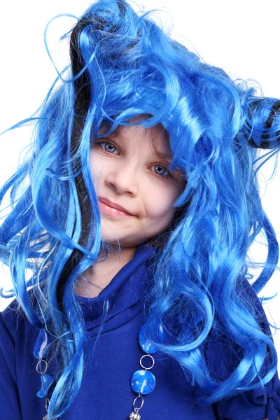 Niebieski perukę — Zdjęcie stockowe
