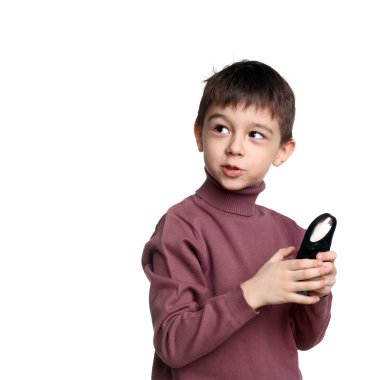 Kid and loupe clipart