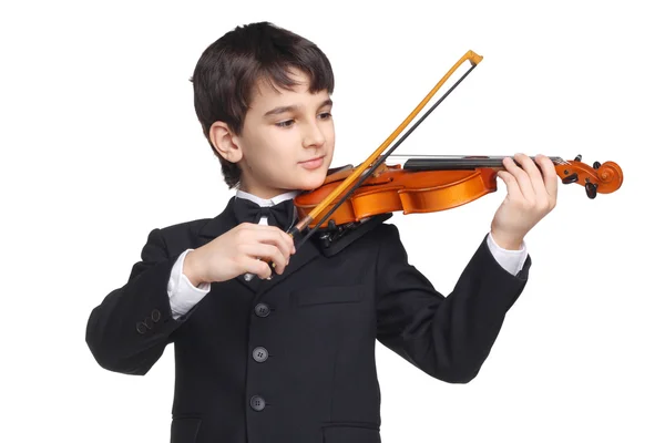 Criança com violino Imagem De Stock