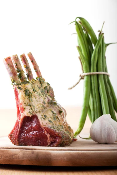 Closeup of raw lamb chops — Stock Photo, Image