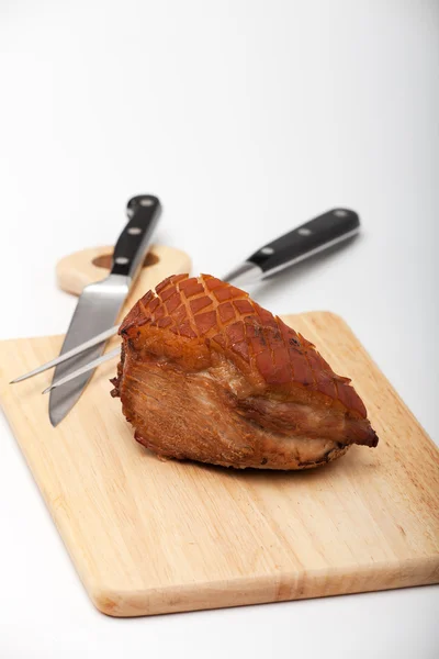 Roasted pork ready to be sliced — Stock Photo, Image