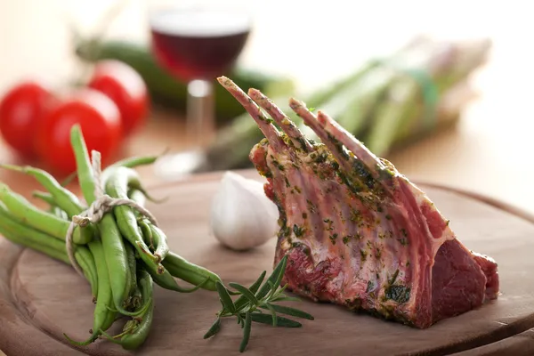 Closeup of raw lamb chops — Stock Photo, Image