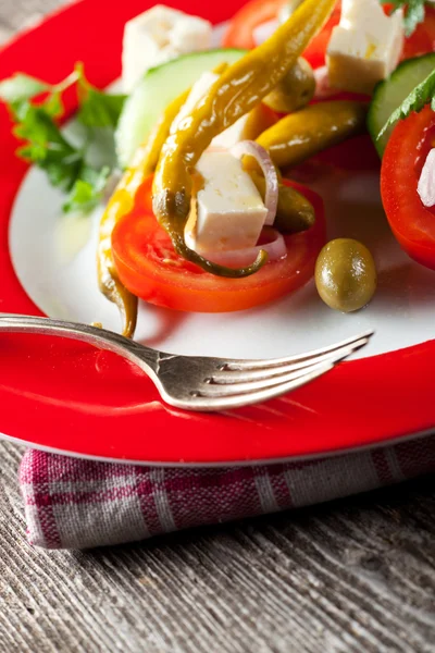 Egy görög saláta közelsége — Stock Fotó