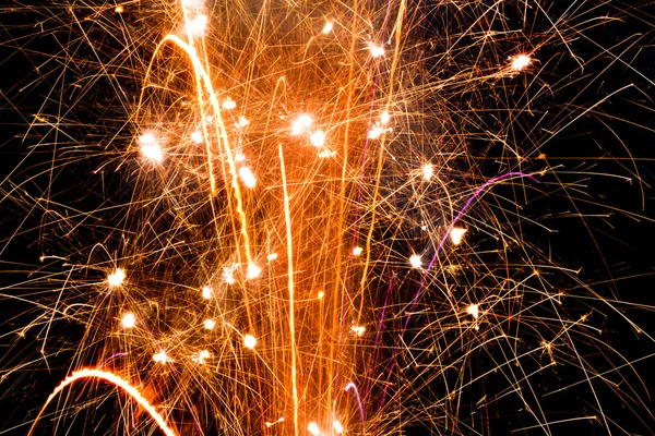 Faíscas, pops e fogos de artifício — Fotografia de Stock