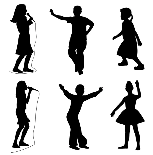 Kids singing dancing — Stock Vector