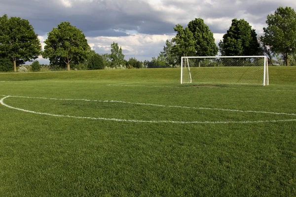 Unoccupied Soccer Goal — Stock Photo, Image