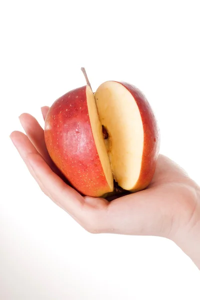 stock image Combination of green apple with green slice representing market