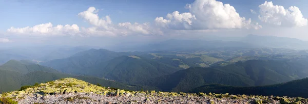 stock image Carpathian mountain scene with cloudy skies